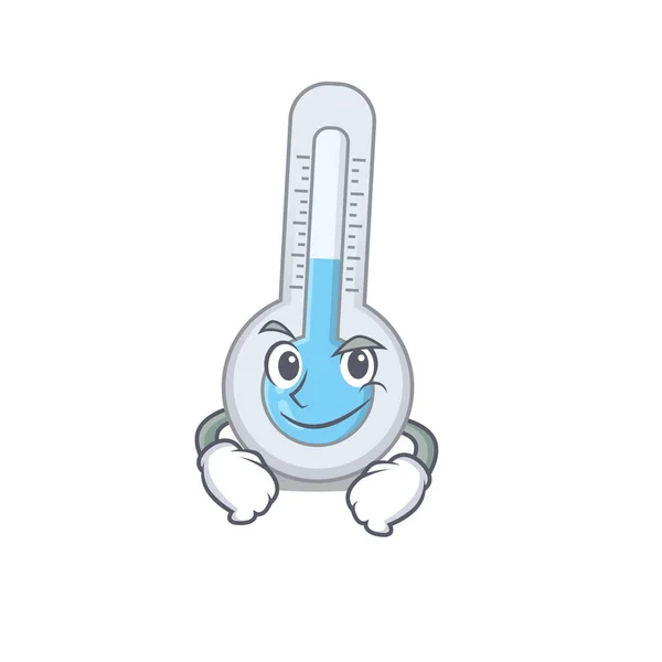 Diseño Mascota Termómetro Frío Que Tiene Gesto Confianza Ilustración Vectorial — Archivo Imágenes Vectoriales