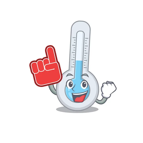 泡指で漫画のキャラクターデザインに提示冷たい温度計 ベクターイラスト — ストックベクタ