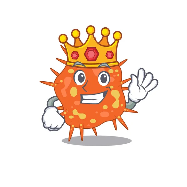 Wise King Burkholderia Mallei Mascot Design Style Vector Illustration — Stock Vector