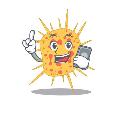 Mycobacterium kansasii çizgi film karakteri telefonda konuşuyor.