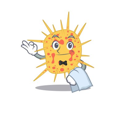 Restoranda çalışan micobacterium kansasii garsonun çizgi film karakteri.