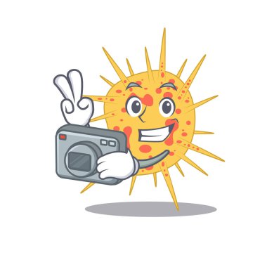 Kamerayla çalışan profesyonel bir fotoğrafçı olarak Mycobacterium kansasii maskot tasarımı