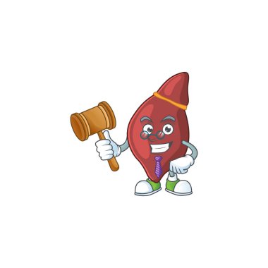 Karizmatik Yargıç karaciğer çizgi film karakteri tasarımı gözlüklü