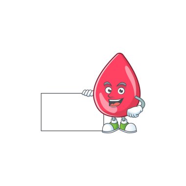 Kırmızı kanlı çizgi film karakteri kavramı beyaz tahtaya sahip olmayı onaylıyor