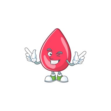 Kırmızı kan çizgi film tasarım konsepti göz kırpma ile çizgi film tasarımı