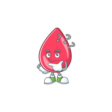 Kırmızı kan maskotu tasarımı jesti karıştırıyor.