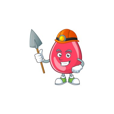 Madenci olarak kırmızı kan işlerinin çizgi film karakteri tasarımı