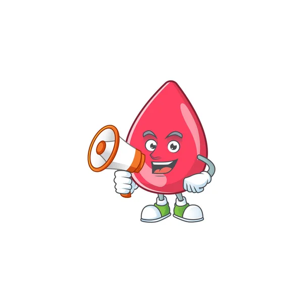 Obrázek červené krve kreslený design styl mluvení na megafonu — Stockový vektor