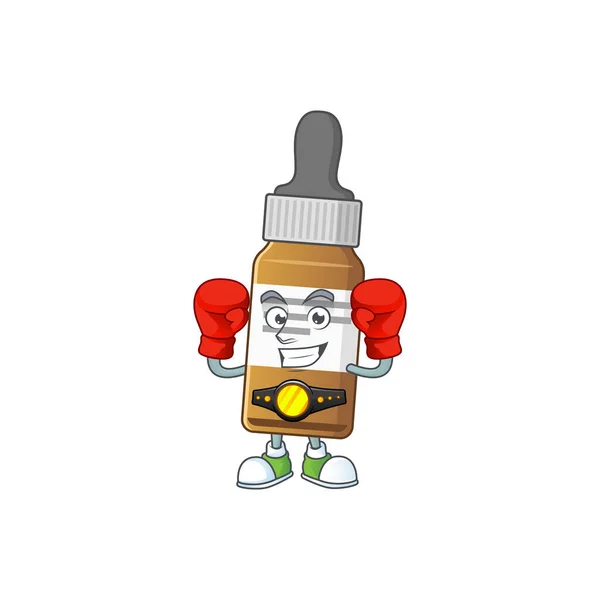 Un sportif bouteille liquide boxe athlète dessin animé style de mascotte — Image vectorielle