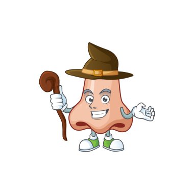 Şirin ve sinsi Cadı burnu çizgi film tasarımı tarzı