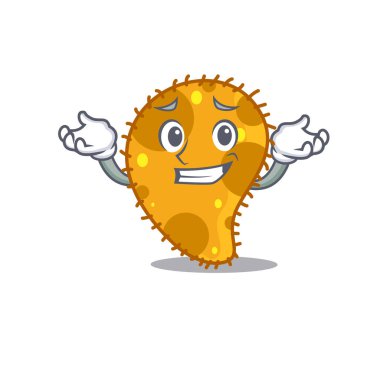 Sırıtan sahte çizgi film tasarımı konseptinin bir resmi. Vektör illüstrasyonu