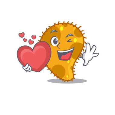 Tatlı bir psödomonas karikatür karakteri. Vektör illüstrasyonu