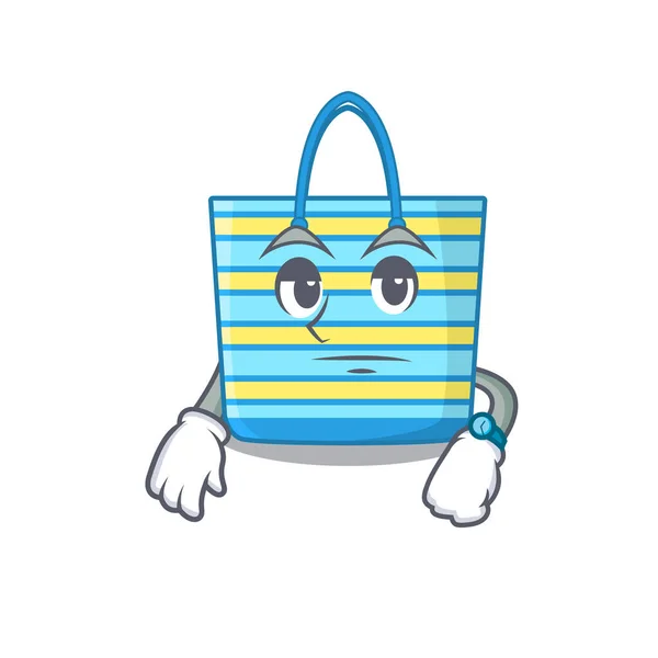 Diseño Mascota Bolsa Playa Que Muestra Gesto Espera Ilustración Vectorial — Vector de stock