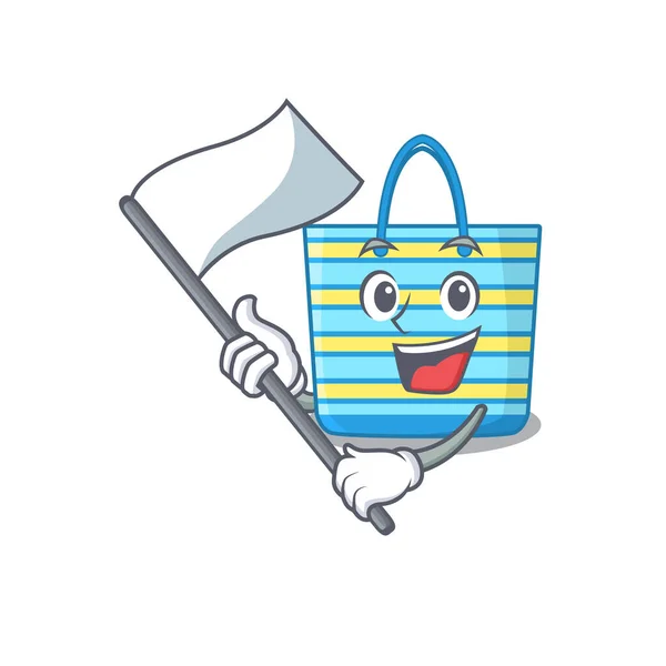 Diseño Carácter Mascota Bolsa Playa Nacionalista Con Bandera Ilustración Vectorial — Vector de stock