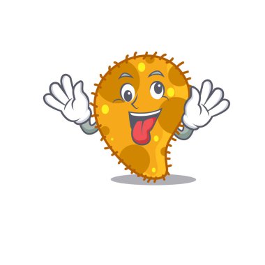 Çılgın bir yüze sahip psödomonaların çizgi film tasarımı. Vektör illüstrasyonu