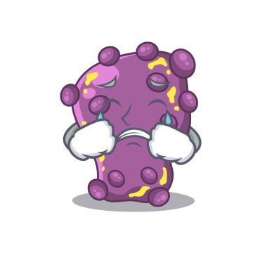 Ağlayan yüzlü Shigella 'nın çizgi film karakteri tasarımı. Vektör illüstrasyonu