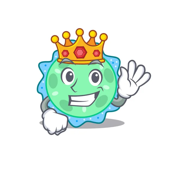 Wise King Pseudomonas Aeruginosa Mascot Design Style Vector Illustration — Stock Vector