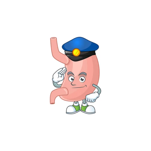 A dedicated Police officer of stomach mascot design style — Stock Vector