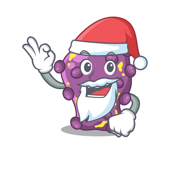 Shigella Santa Cartoon Figur Mit Süßem Stinkefinger Vektorillustration — Stockvektor