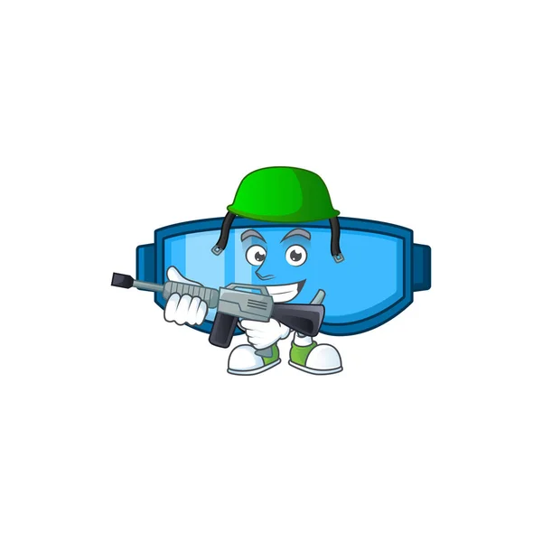 Elegante Estilo Diseño Mascota Gafas Seguridad Ejército Con Pistola Automática — Vector de stock