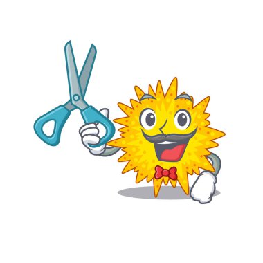 Berberli spor micoplazma çizgi film karakteri tasarımı. Vektör illüstrasyonu