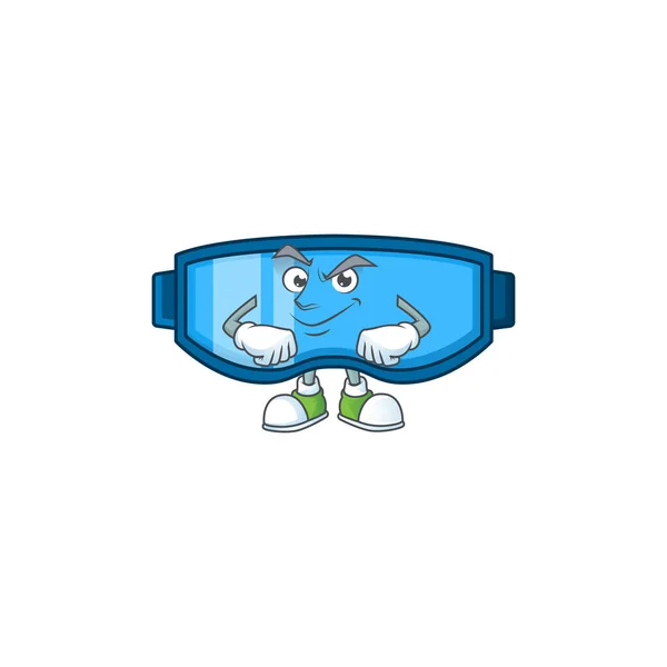 Gafas Seguridad Estilo Mascota Diseño Con Cara Sonriente Ilustración Vectorial — Vector de stock