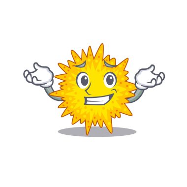 Mycoplasma çizgi film tasarımı konseptinin sırıtan bir resmi. Vektör illüstrasyonu