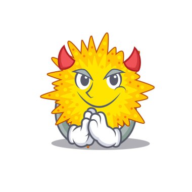 Şeytan çizgi film karakteri tasarımı gibi giyinmiş Mycoplasma. Vektör illüstrasyonu