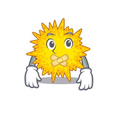 Gizemli sessiz hareketlerle Mycoplasma çizgi film karakteri tarzı. Vektör illüstrasyonu