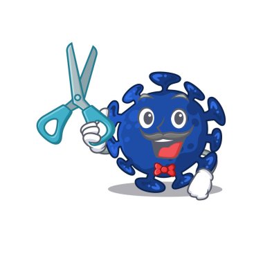 Berberli spor streptokok çizgi film karakteri tasarımı. Vektör illüstrasyonu