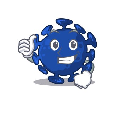 Streptokok çizgi film karakteri tasarımı iyi bir jest yapıyor. Vektör illüstrasyonu