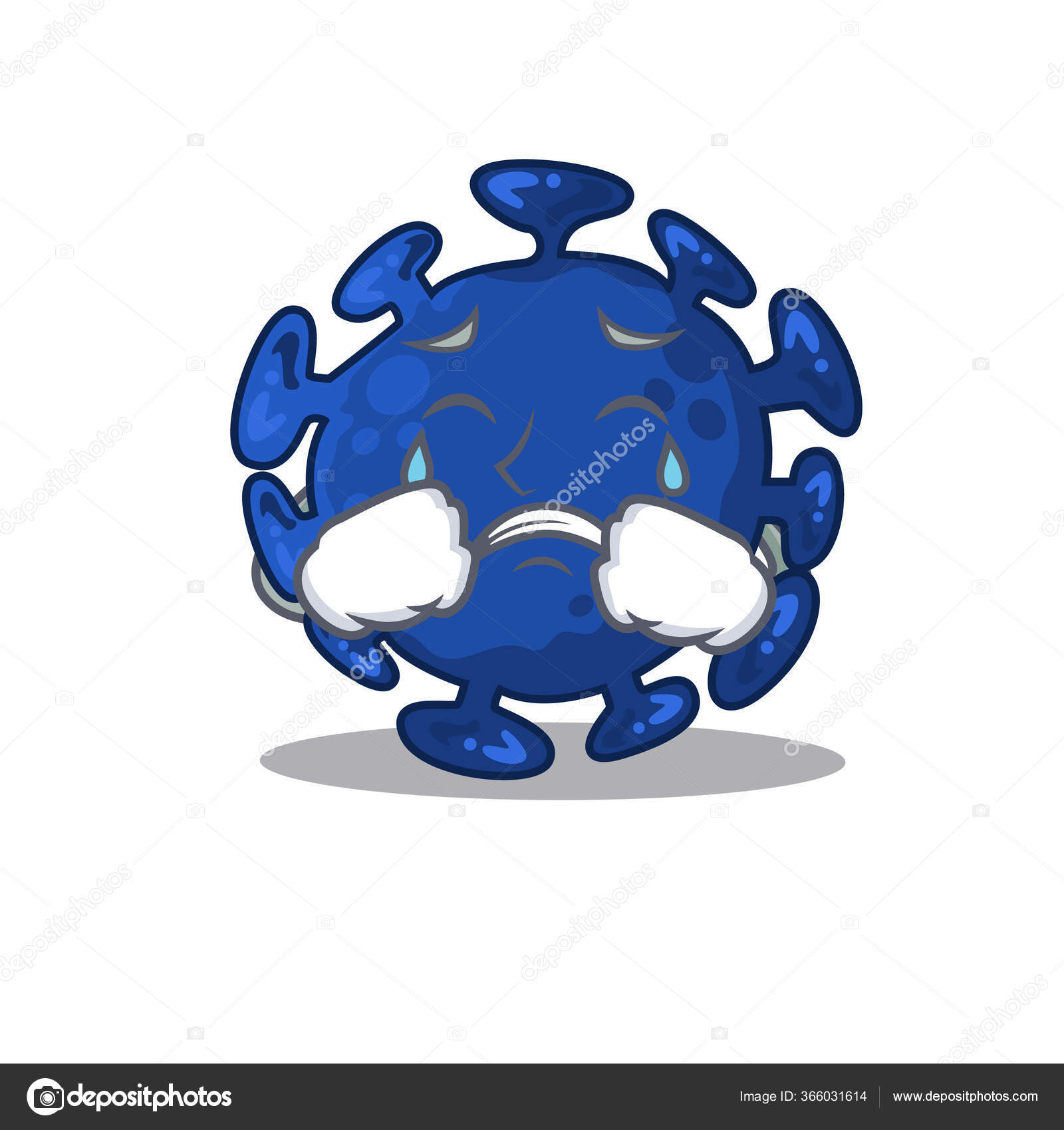 Desenho Personagem Desenhos Animados Estreptococo Com Rosto Chorando Ilustracao Vetorial Vetor De Stock C Kongvector 366031614