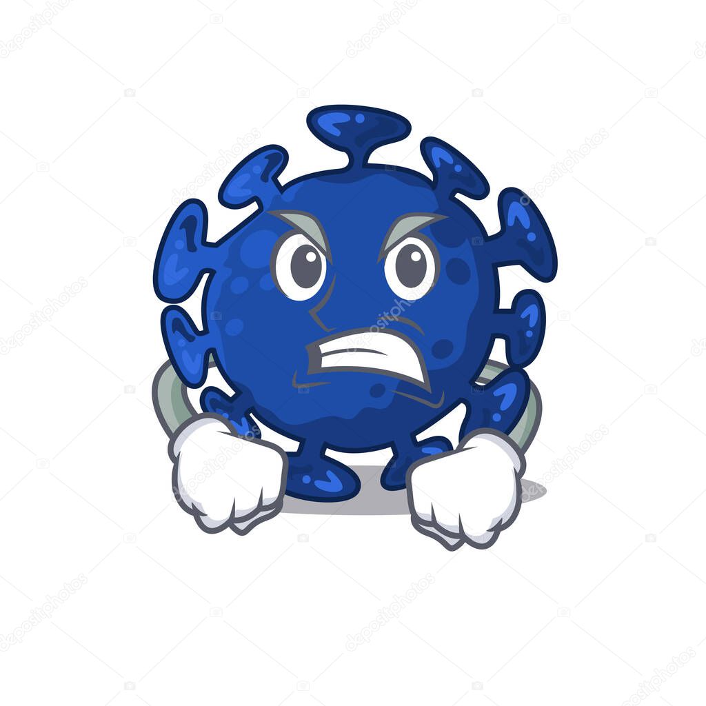 Mascot design concept of streptococcus with angry face. Vector illustration