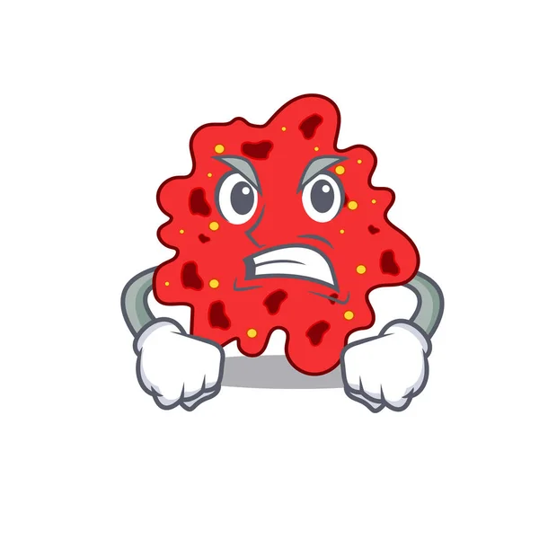 Concepto de diseño de la mascota de streptococcus pneumoniae con la cara enojada — Vector de stock
