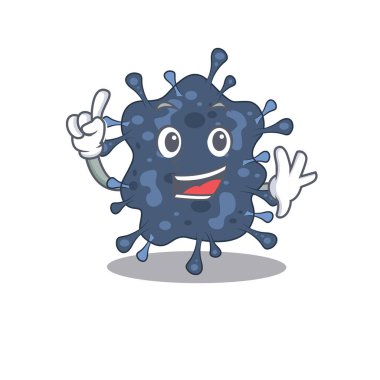 Bakteri neisseria maskot tasarımı ve bir parmak hareketiyle