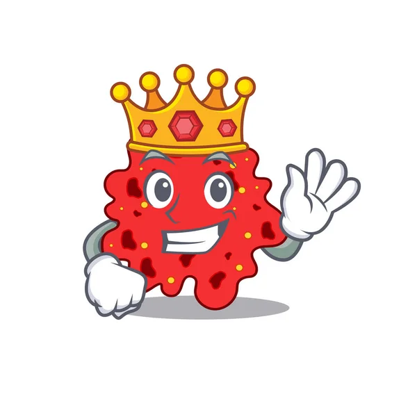 A Wise King of streptococcus pneumoniae mascot design style — Stock Vector