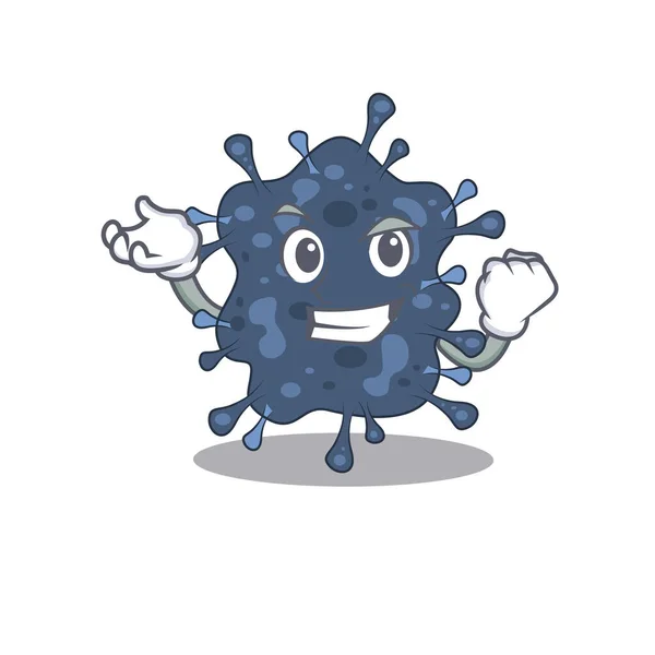 Un concepto de diseño de mascota neisseria bacterias deslumbrantes con cara feliz — Vector de stock