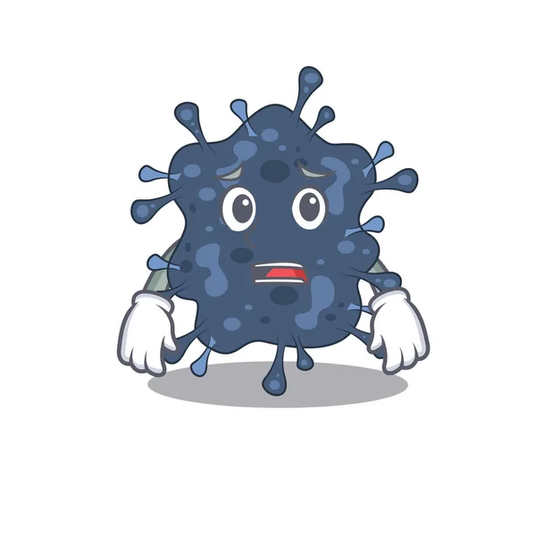 心配そうな顔を示す細菌neisseriaの漫画のデザインスタイル — ストックベクタ