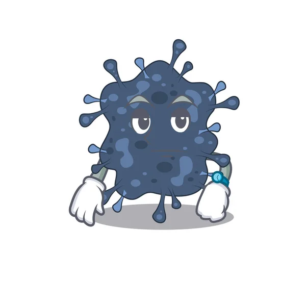 Diseño de la mascota de la bacteria neisseria mostrando gesto de espera — Vector de stock