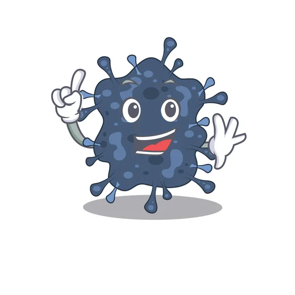 Bakterien neisseria mascot charakter design mit einem finger geste — Stockvektor