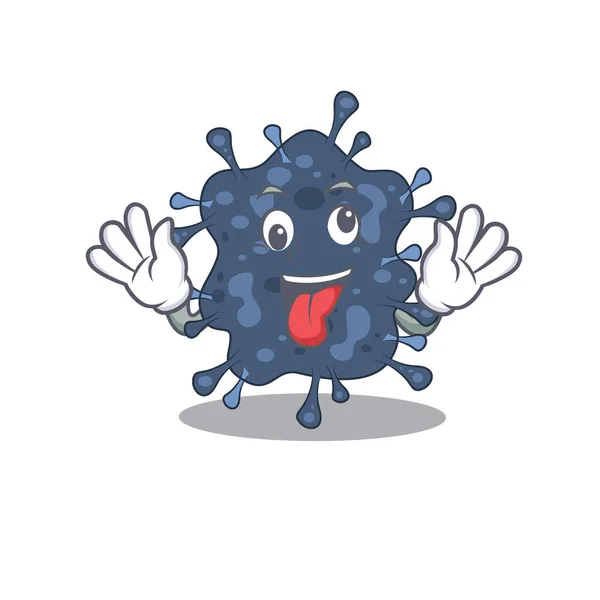 Um desenho animado de bactérias neisseria ter um rosto louco — Vetor de Stock