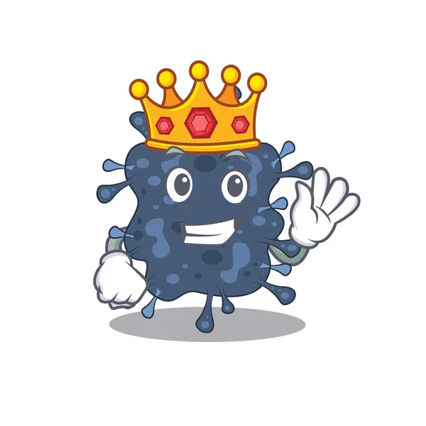 Un Re saggio di batteri neisseria stile di disegno della mascotte — Vettoriale Stock