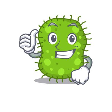 Escherichia çizgi film karakteri tasarımı tamam jest yapıyor