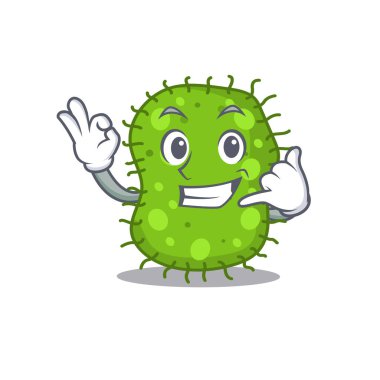 Escherichia 'nın çizgi film dizaynı. Bana komik jest de.