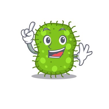 Bir parmak hareketiyle Escherichia maskot karakter tasarımı