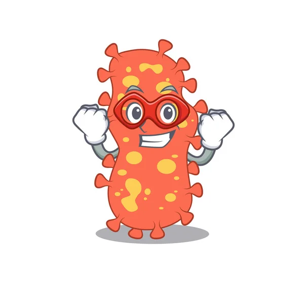 细菌卡通人物作为超级英雄表演的细菌武器卡通人物 — 图库矢量图片