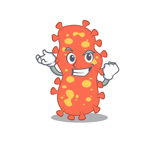 A dazzling bacteroides mascot design concept with happy face — Stock Vector