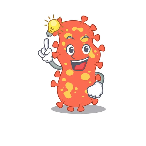 Desain karakter maskot dari bacteroides dengan isyarat cerdas - Stok Vektor