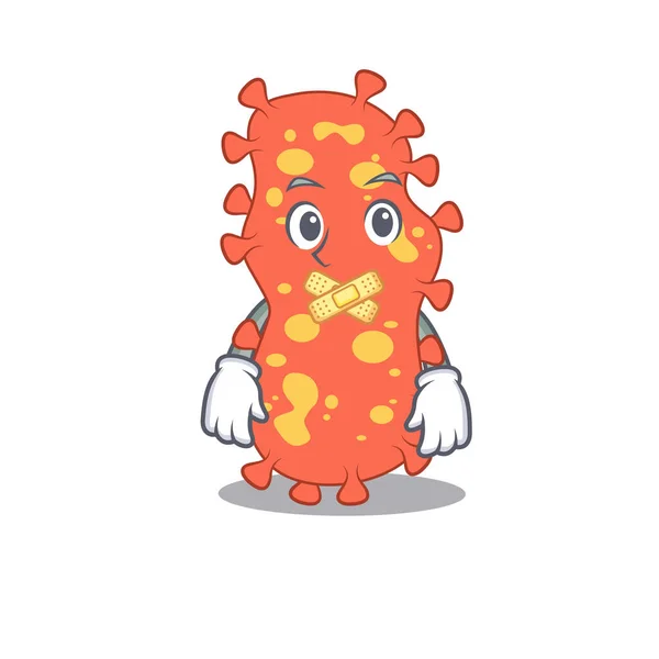Bacteroides estilo de personagem de desenho animado com gesto silencioso misterioso — Vetor de Stock