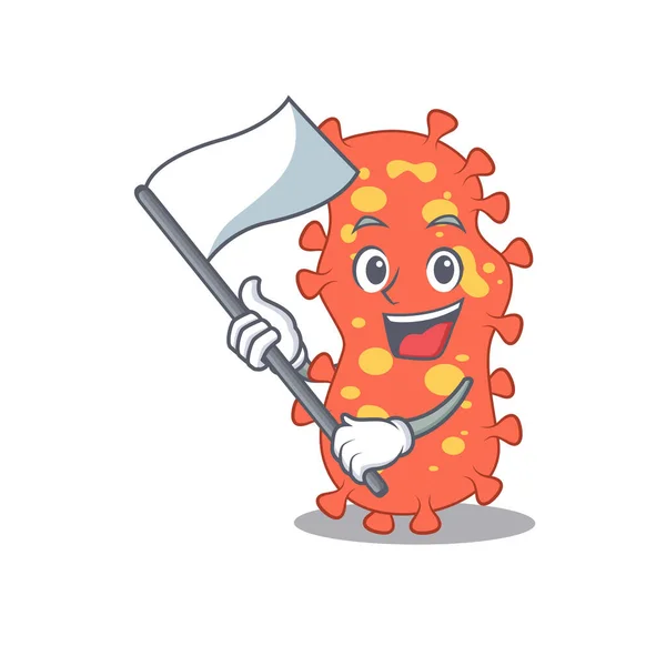 Un diseño de carácter de mascota bacteroide nacionalista con bandera — Vector de stock